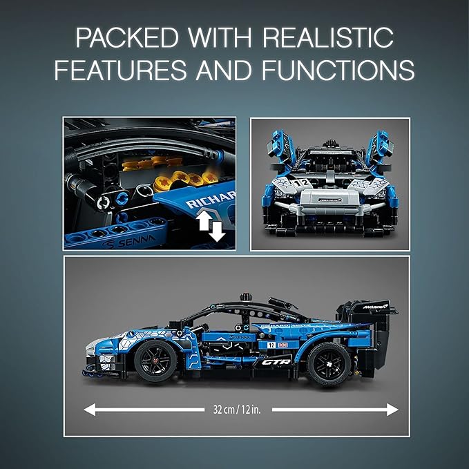 LEGO Technic McLaren Senna GTR 42123 Racing Sports Collectable Model Car Building Kit, Car Construction Toy