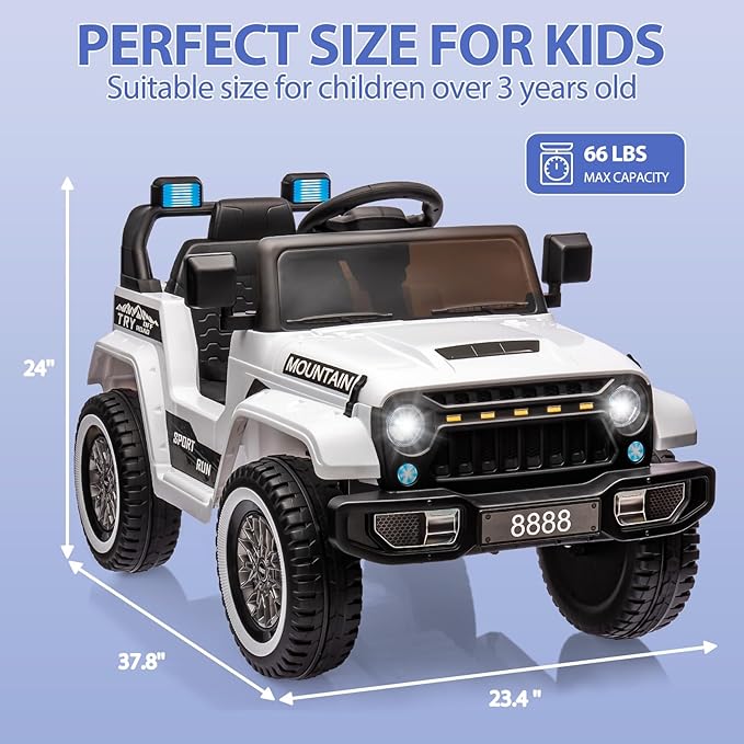 Hetoy 12V Kids Ride On Truck Car, Battery Powered Electric Car w/Parent Remote Control 3 Speeds, 4 Wheeler