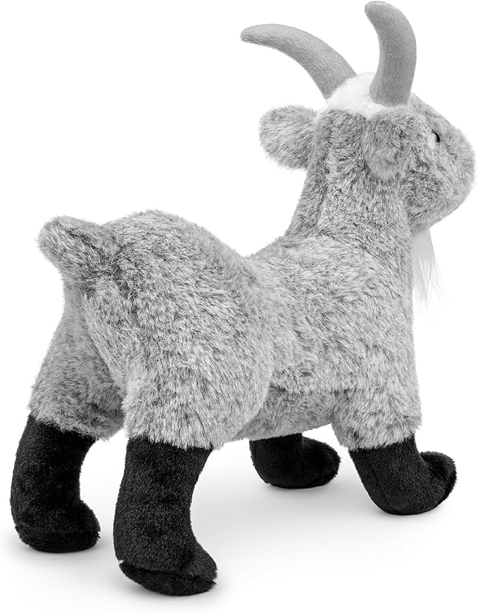 Goat Plush Toy,White Goat Stuffed Animal ,12'' Realistic Goat Plushie ,Goat Model Dolls Collection for Kids,Gray