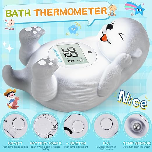 Baby Bath Thermometer, Newborn Bath and Room Temperature Thermometer Safety Floating Toy