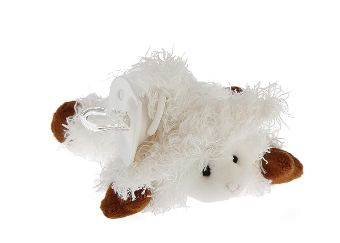 Furry Friend Pacifier Plush Toy - Ultra Soft Cuddly 100% Polyester with Medical Grade Silicone Pacifier (Color Varies), Machine Washable