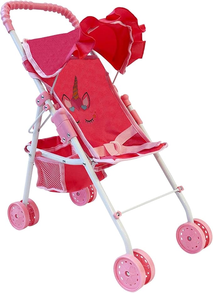 My First Baby Doll Stroller for Toddlers 3 Year Old Girls, Little Kids | Folding Baby Stroller for Dolls