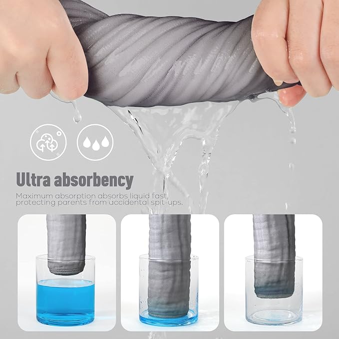 Yoofoss Muslin Burp Cloths for Baby 10 Pack 100% Cotton 20''X10'' Super