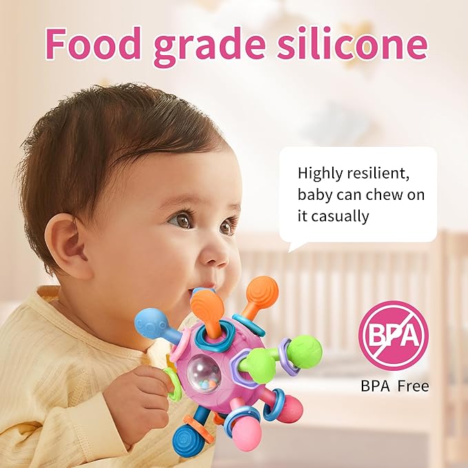 Baby Montessori Teething Toys for 0-6 6-12 Months Infant Teethers 0 3 6 9 12 18 1 2