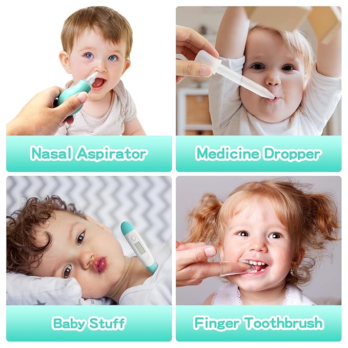 Baby Grooming Kit for Boys Girls Safety Newborn Nursery Essentials Grooming Set Gift for First-time Parents, Green 25 in 1