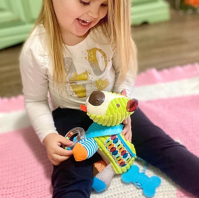 Maple Toys - 5-in-1 Multi-Sensory Plush Toy with Teethers, Rattles