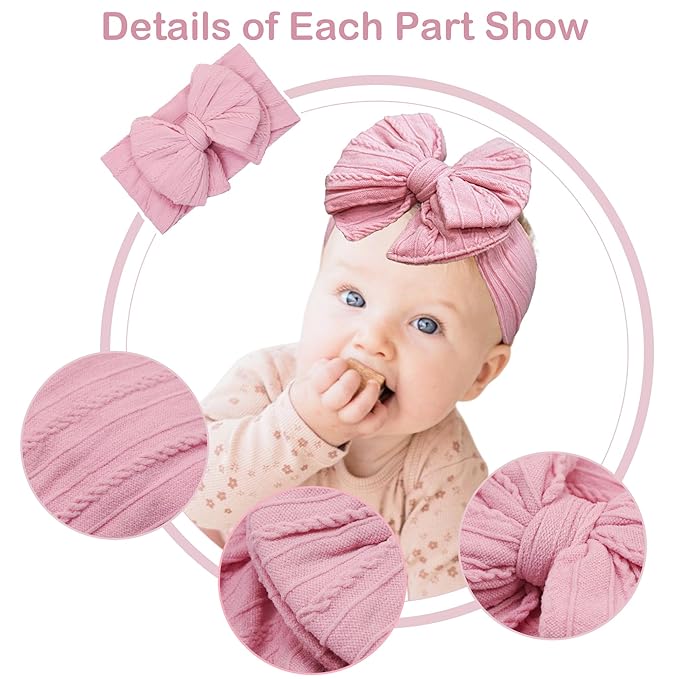 C횋LLOT 2024 Super Stretchy Soft Handmade Headbands with Double Bows 6 (Desert)