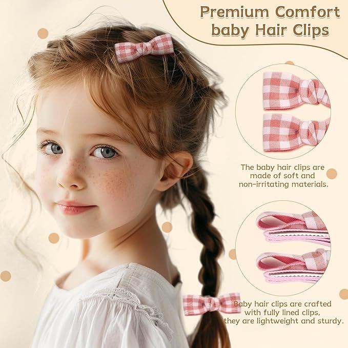 Baby Hair Clips,10Pcs 2" Fully Lined Hair Bow Clips for Babies