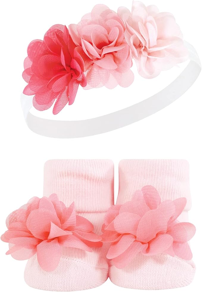 Hudson Baby Girl's Headband and Socks Giftset