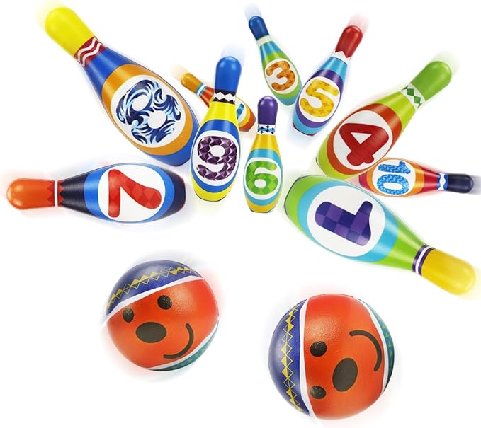 iPlay, iLearn Kids Bowling Toys Set 10 Foam 18 24 2 3