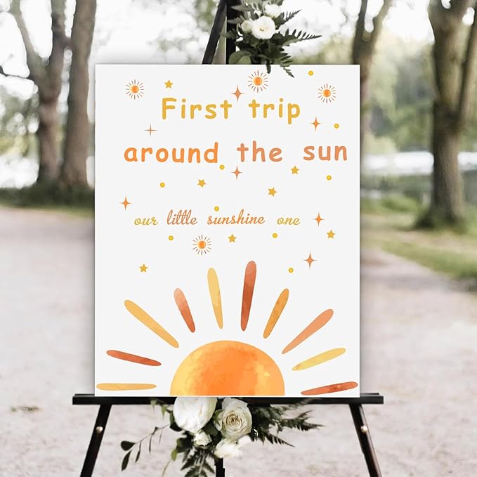 Baby Shower Backdrop Decals First Trip Around The Sun Balloon 1St Birthday