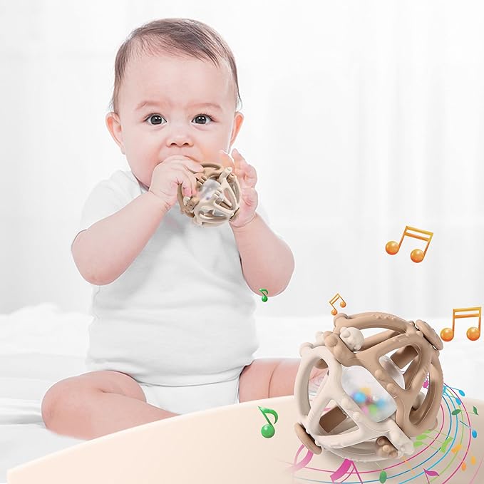 Stereo Rattle Teether, Sensory Teething Toys for Baby