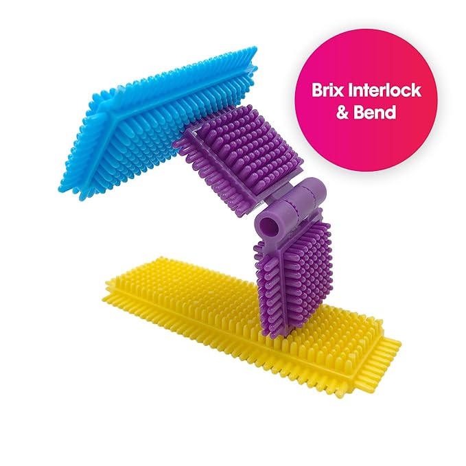 Edushape Magic Brix in Motion Interlocking Baby Building Blocks - 56 Pcs Toddler Blocks Interlocking Bricks 3-5 with