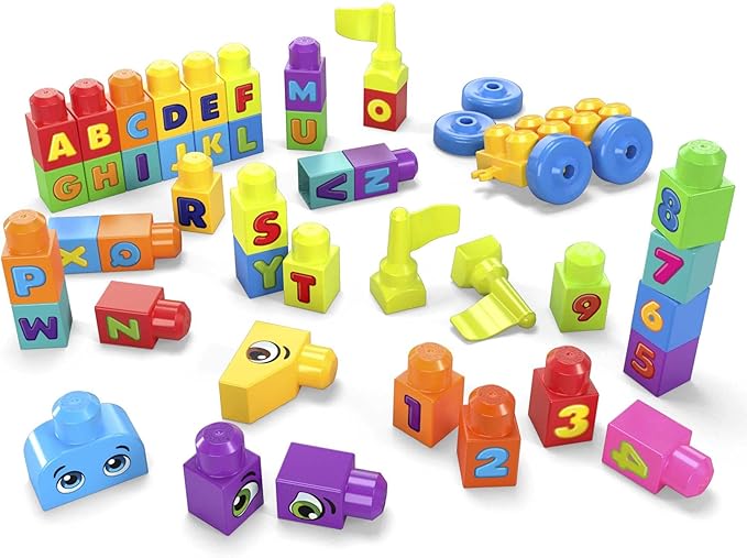 MEGA BLOKS First Builders Toddler Blocks Toys Set, Even Bigger Building Bag with 300 Pieces and Storage 1+ Years