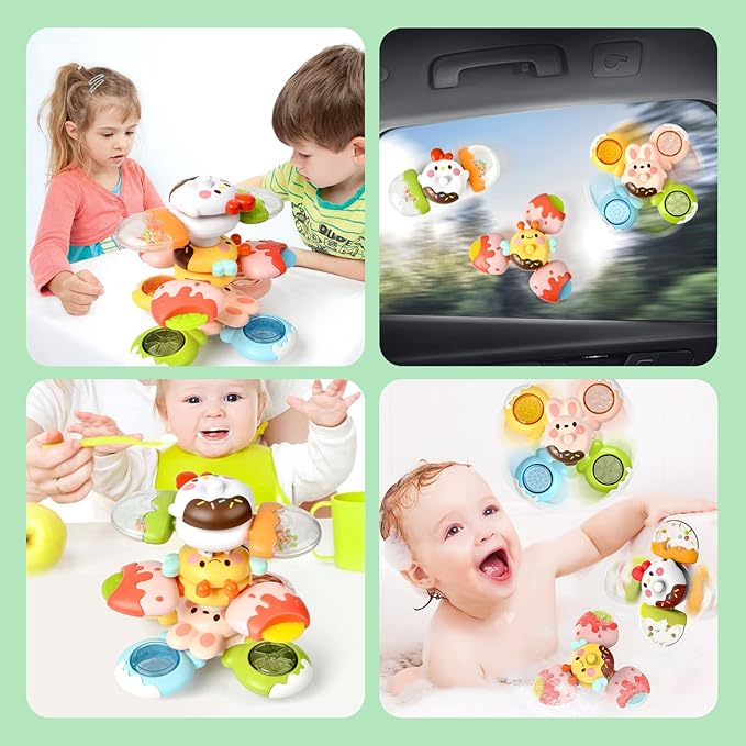 High Chair Baby Toys 12-18 Months, Suction Cup Spinner Toy for Baby Rattle 1-3, Birthday 1 2
