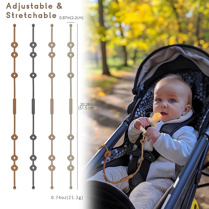 2 Pack Silicone Pacifier Holder Case & Baby Toy Strap, BPA-Free Silicone Newborn Pacifier Holder for Baby Boys & Girls