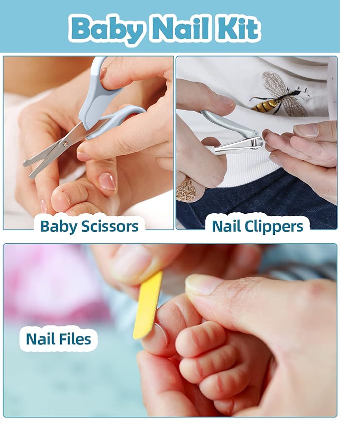 Baby Grooming and Health Kit, Lictin 15 in 1 Safety Care Set, Newborn Nursery Health Care Set with Hair Brush,Comb,Nail Clippers and More for Newborn Infant Toddlers Baby Boys Girls