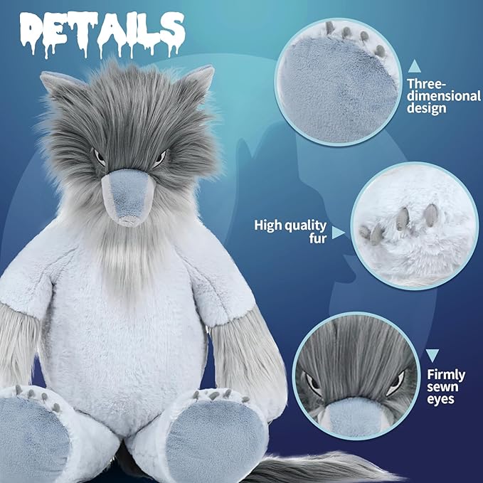 MorisMos Giant Wolf Stuffed Animal, 36inch Large Wolf Plush Toy