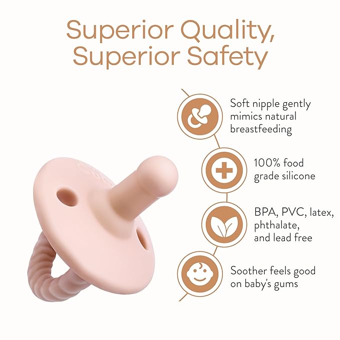 Pacifier Soother Baby 4 Pack of Pacifiers Newborn Teething 100% 6-18 Months