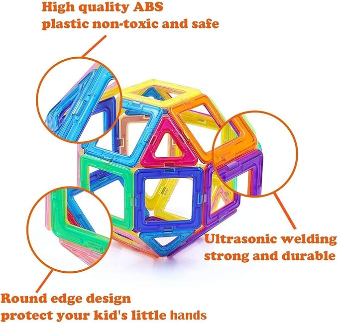 Magnetic Blocks Tough Building Tiles STEM Toys for 3+ Year (D-14)