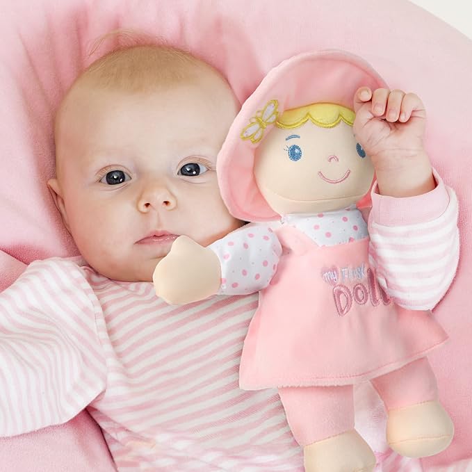 Linzy Plush Soft Plush Baby Doll Blond Hair My First 10''