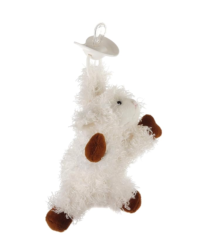 Furry Friend Pacifier Plush Toy - Ultra Soft Cuddly 100% Polyester with Medical Grade Silicone Pacifier (Color Varies), Machine Washable