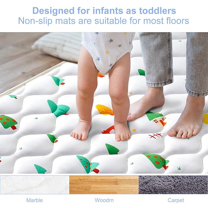 Premium Foam Baby Play Mat 6 ft x 4 ft, Extra Large Activity Playmats for Babies