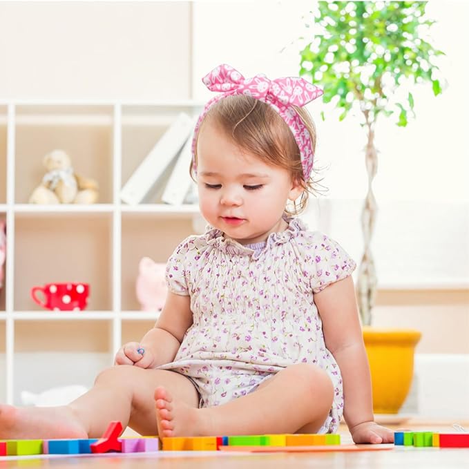 Fmeida 5 Pcs Baby Headband Rabbit Knot Hair Band Cotton