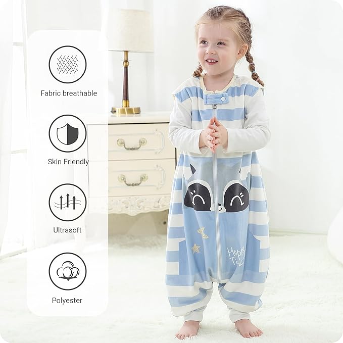 Infant Toddler Sleeping Bag, Baby Sleeping Sack Sleeveless 4 Season 3-5T, Raccoon