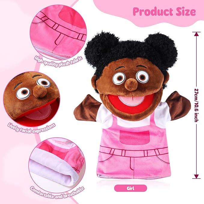 1 Pcs Family Hand Puppets 13 Inch Grandparents, Mom & Dad