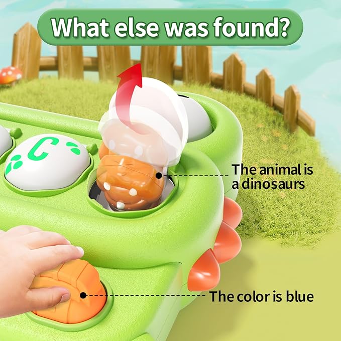 Interactive Pop Dinosaur Up Pals Baby Toy - Learning Infant Toy for Sorting Colors 18+ Months