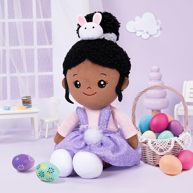 OUOZZZ Soft Black Baby Dolls for Girls - First African 15"