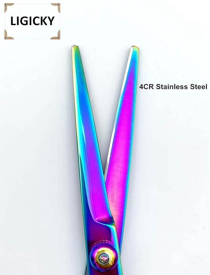 LIGICKY Hair Cutting Scissors Kit Professional Stainless Steel Hairdressing Scissors Set Hair thinning Shears Bang Hair Scissor for Kids/Salon/Home