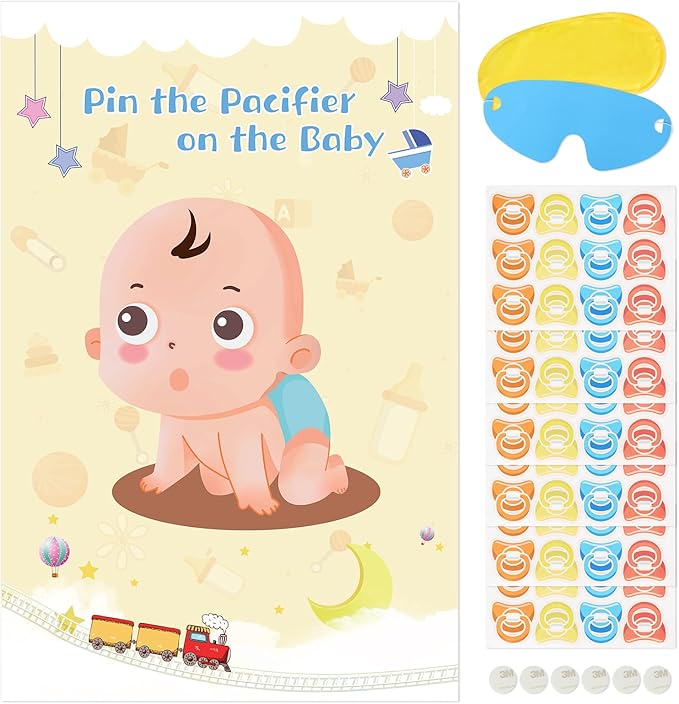 Hooqict Pin The Pacifier On The Baby Game, Baby Pacifier 72pcs Pacifiers