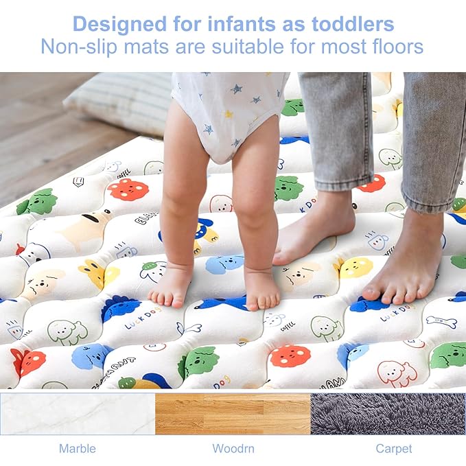 Premium Foam Baby Play Mat 79" X 71", Extra Large Activity Playmats for Babies