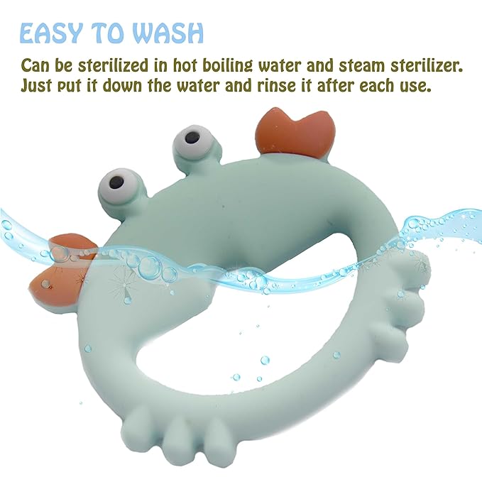 Teething Toys 3-6 Months, Teethers for Babies 3-6 6-12 Months for Teething Relief 100% Silicone, 0-6 Months,bebe