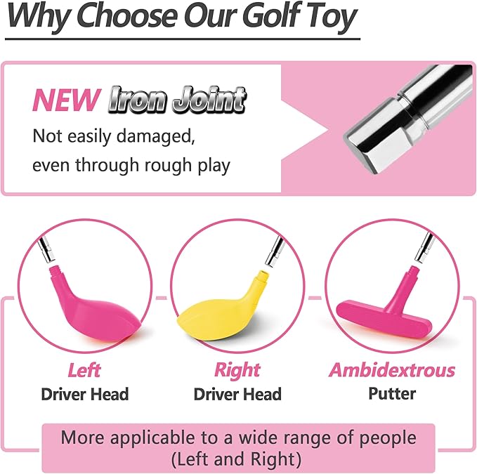 iPlay, iLearn Girl Golf Toys Set for 3 4 Year Olds 15 Balls 5 6 7 8