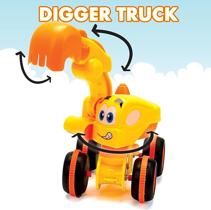 Toys for 3 Year Old Boy - 3 Friction Powered Trucks for 3+ Year Old Boys, Playmat & 16 Accessories