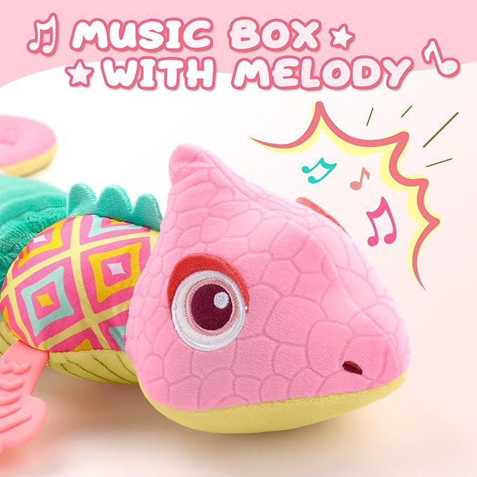 Baby Toys 0-6-12 Months, Musical Stuffed Animal Activity Soft Toys with Multi-Sensory Crinkle