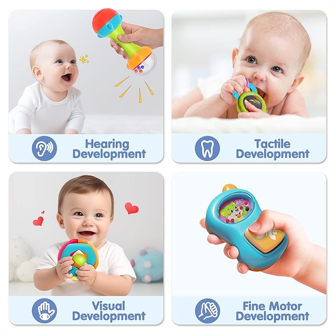 iPlay, iLearn 10pcs Baby Rattles Toys Set 0 1 2 3 4 5 6 7 8 9 10 12