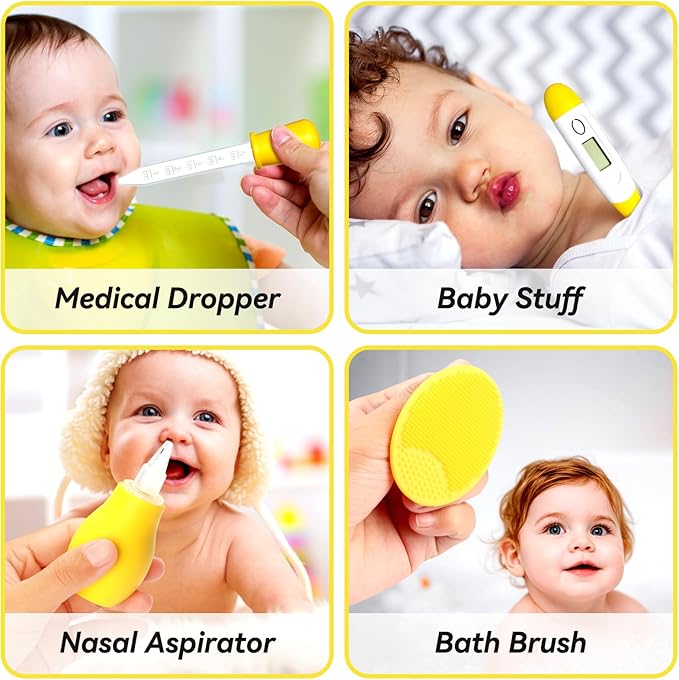 Baby Healthcare and Grooming Kit for Newborn Kids, 31PCS Upgraded Safety Baby Care Kit, Newborn Nursery Health Care Set, Baby Care Products (Yellow)