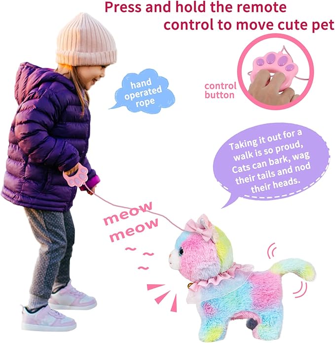 Interactive Electronic Plush Toy Walking and Barking Robot Cat Plush