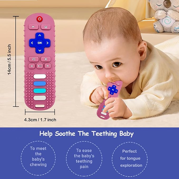 Baby Teething Toys, Food Grade Silicone Teether for Babies 3 6 12 18 Months