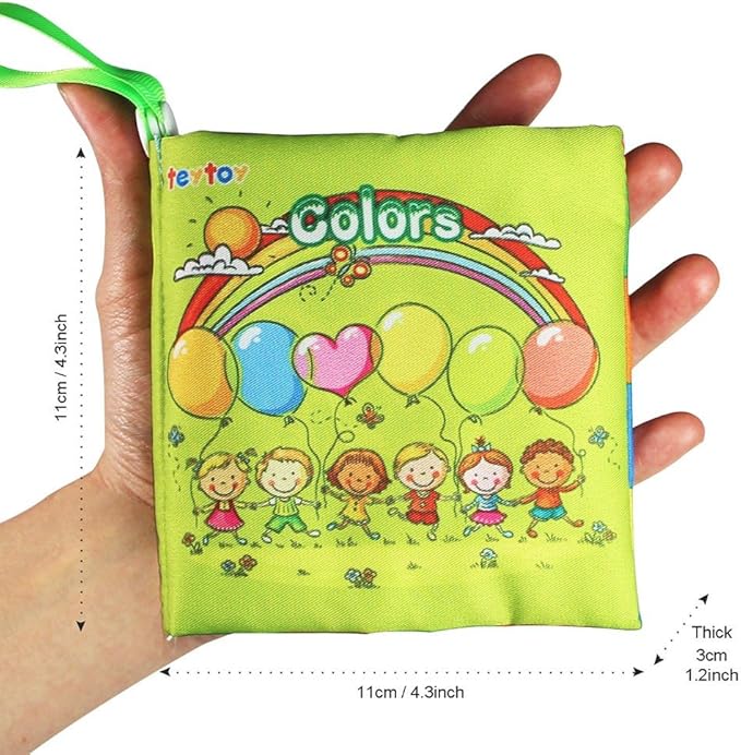 teytoy My First Soft Book, 6 PCS Nontoxic Fabric Baby Cloth Books Early Education Toys Activity Crinkle Cloth Book for Toddler