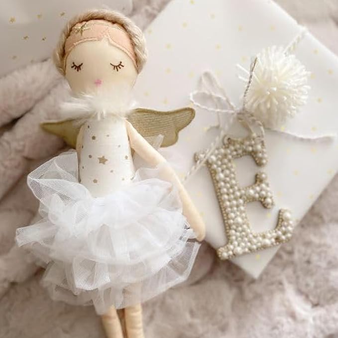 MON AMI Adele Small White Angel Stuffed Doll – 15”, Soft & Cuddly Plush Doll