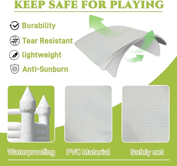 White Bounce House Inflatable Bounce House with Blower,13x12x10 FT Indoor