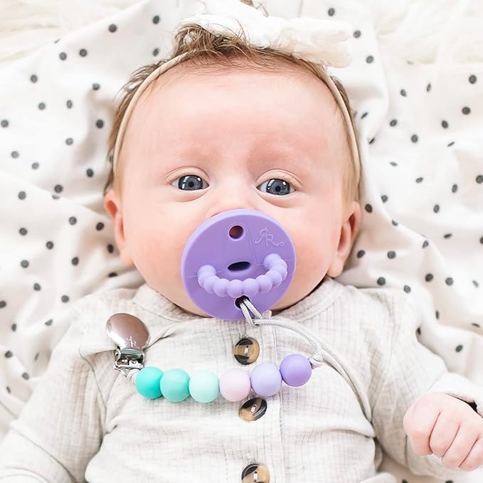 Ryan & Rose Cutie PAT Pacifier Teether (Slant, Orchid)