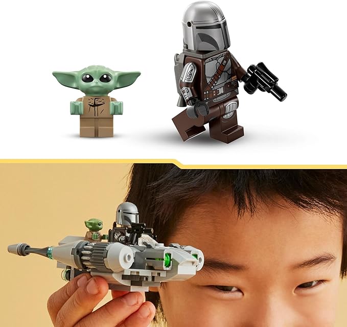 LEGO Star Wars The Mandalorian’s N-1 Starfighter Microfighter, Building Toy Set for Kids Ages 6 and Up with Mando and Grogu 'Baby Yoda' Minifigures 75363