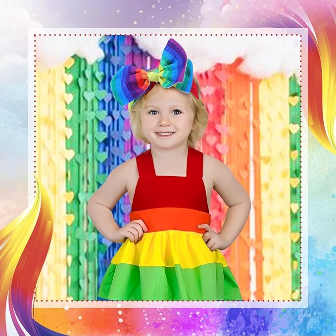 YanJie Rainbow Pride Headbands - Bows for Baby Girls, Newborns
