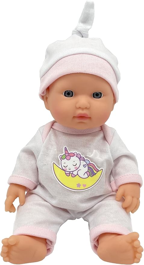 10" Baby Doll Doctor Set for Kids- Toy Nurse Kit for Toddler, Little Girl – Playset Pack with Checkup Accessories & Newborn Doll in Unicorn Hospital Clothes